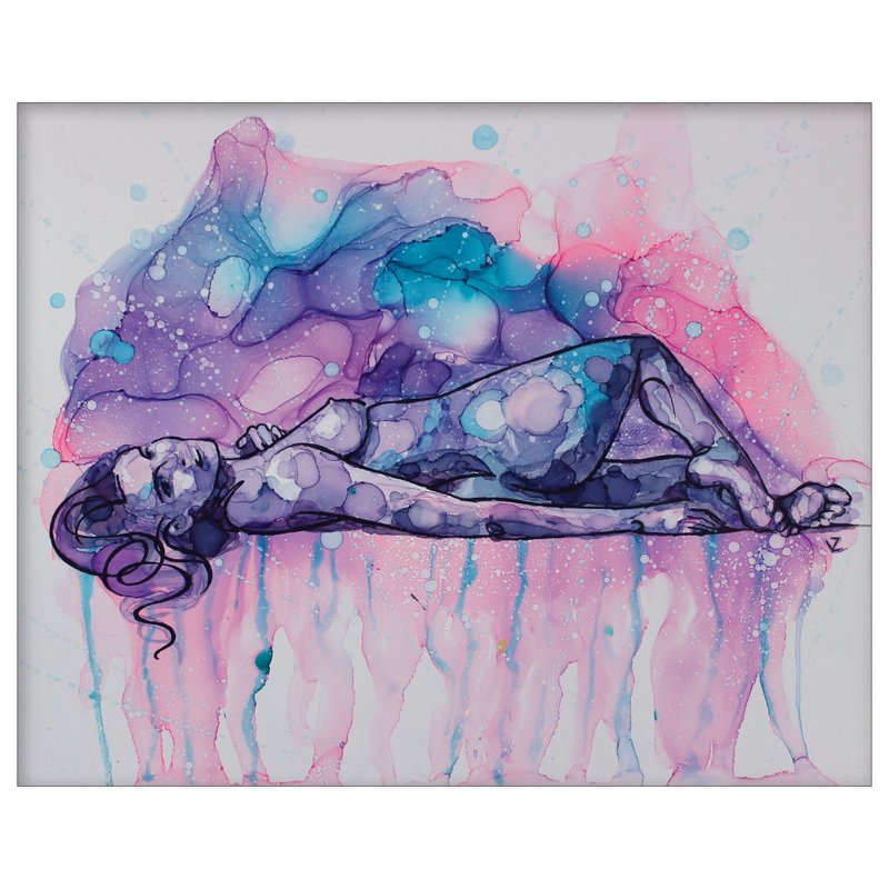 裸体女孩紫色绘画女人40*50cm - 墙贴/壁贴 - 其他材质 紫色