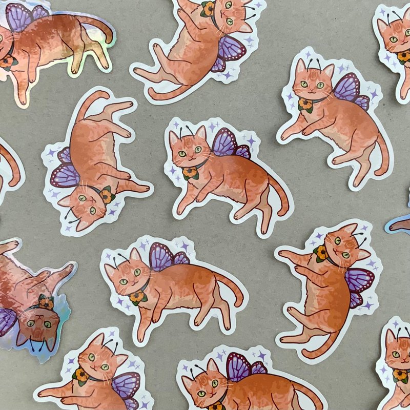 橙猫妖精贴纸 - 贴纸 - 纸 