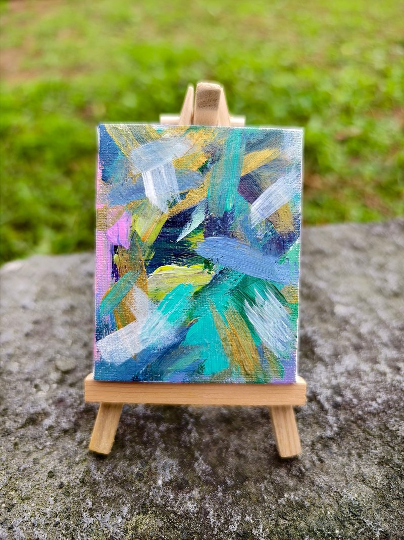 迷你挂画/压克力水彩画/无框画/刷痕画/抽象画 - 海报/装饰画/版画 - 棉．麻 