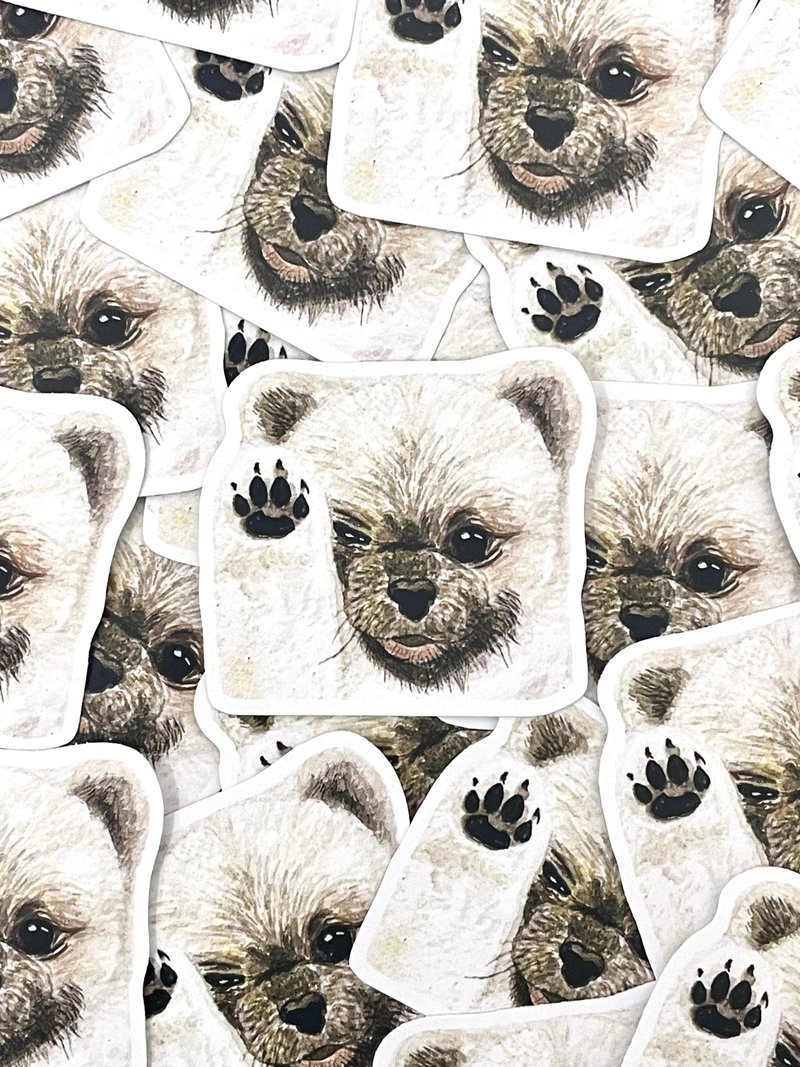 水彩插画小动物 - 松鼠狗 PVC防水贴纸 (雾面) 行李箱贴纸 电脑 - 贴纸 - 纸 卡其色