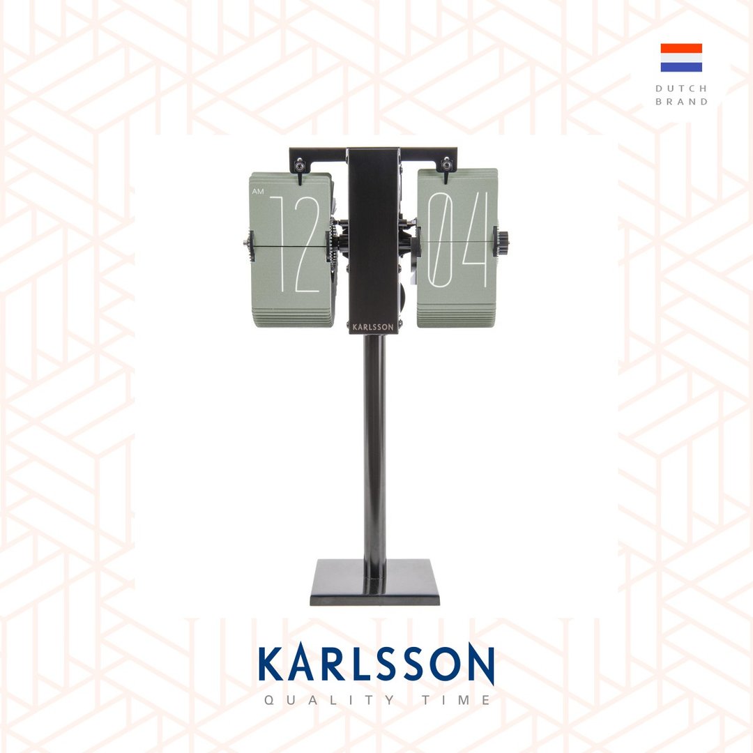 荷兰Karlsson, Flip clock No Case mini green, black stand - 时钟/闹钟 - 其他金属 绿色