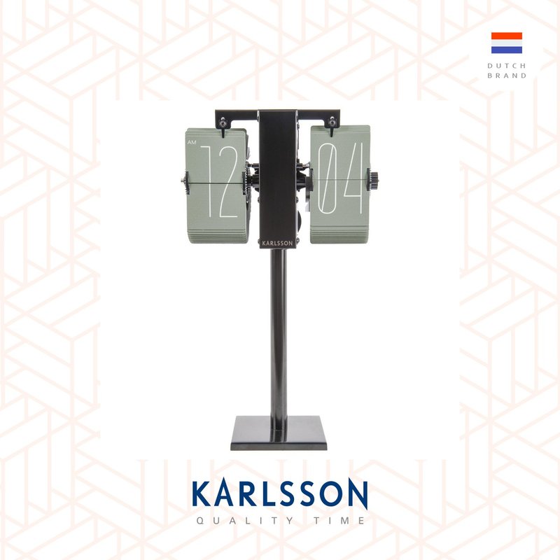 荷兰Karlsson, Flip clock No Case mini green, black stand - 时钟/闹钟 - 其他金属 绿色