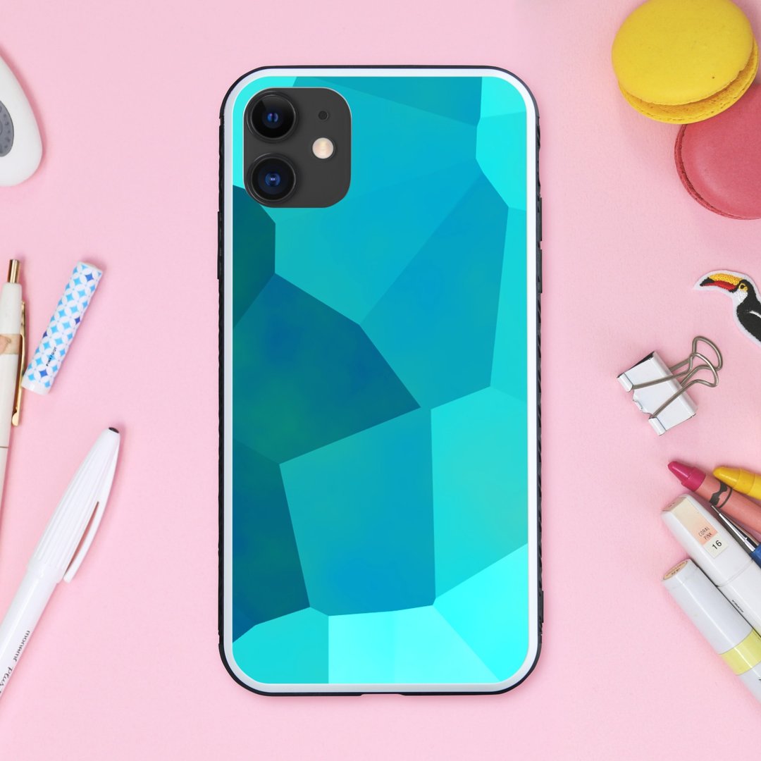 Mysterious Deep Sea in Pale Blue [Tempered Glass Finish] Compatible with iPhone16 - 手机壳/手机套 - 塑料 多色
