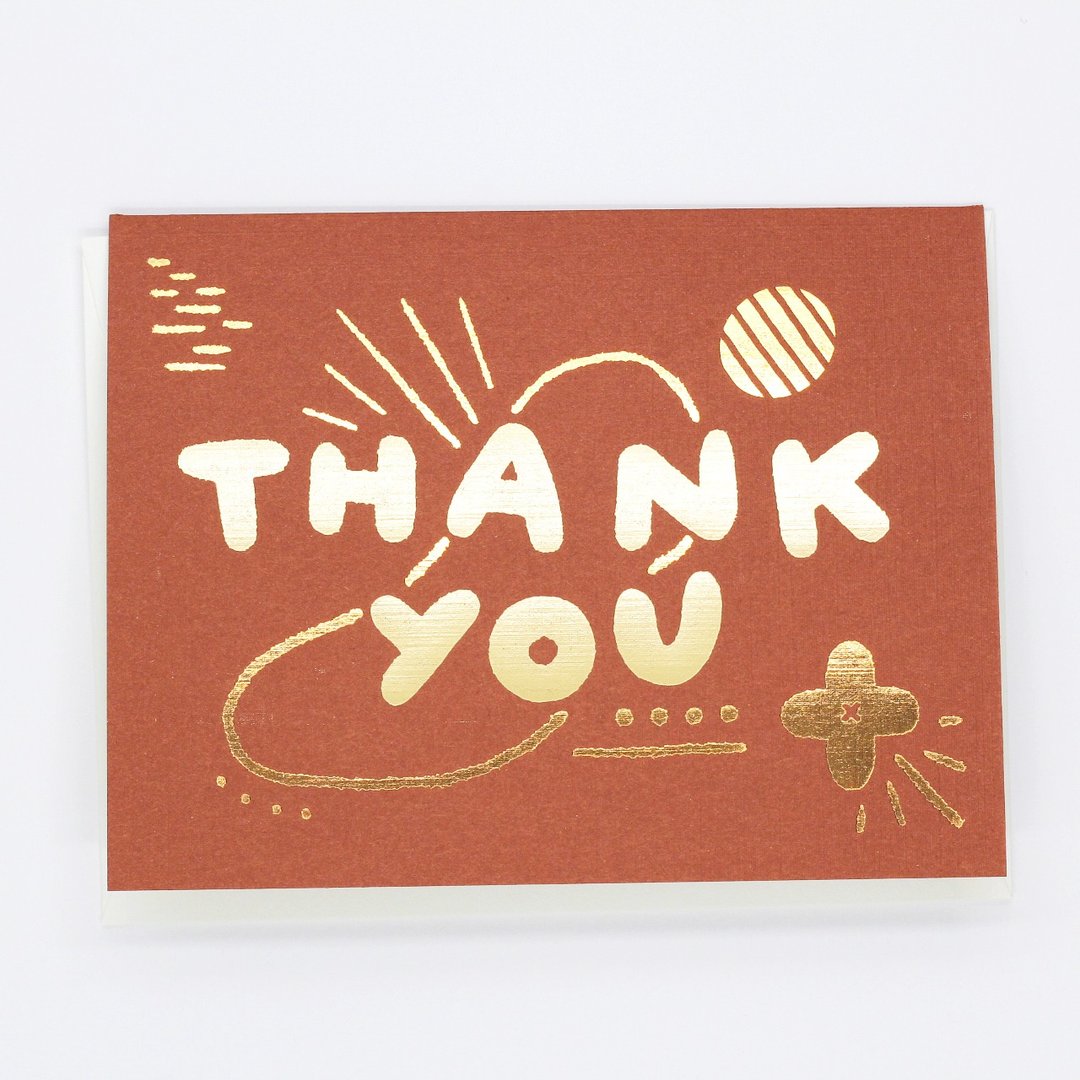 感谢卡 - Brick / Gold - 卡片/明信片 - 纸 橘色