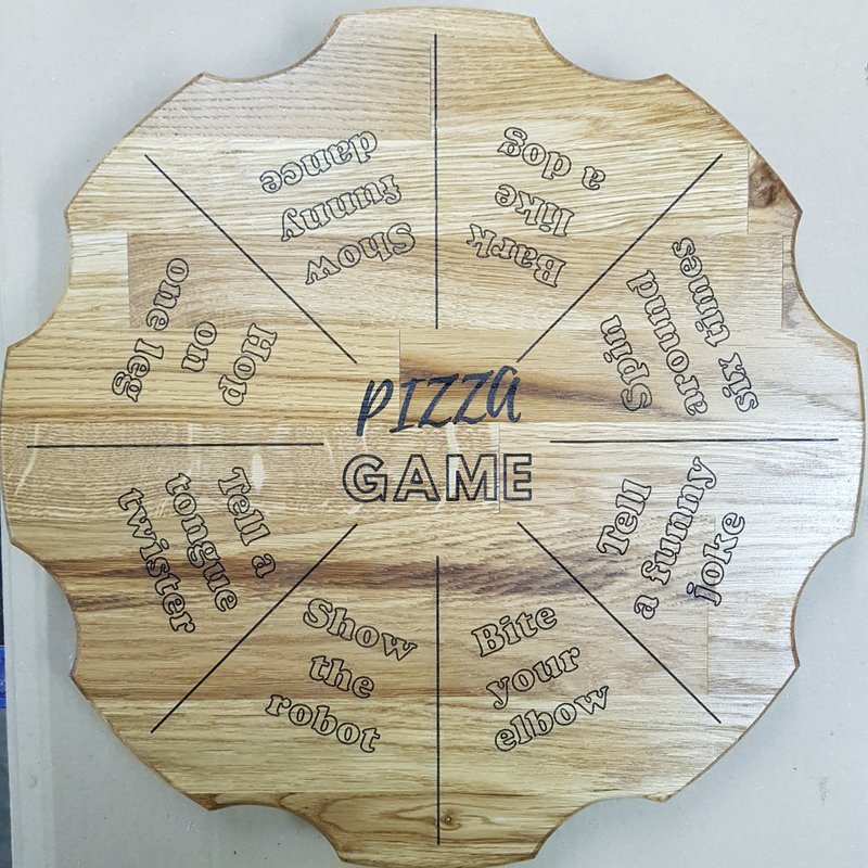 Pizza Game Rotating Serving Tray Cake Bowl Serving Snacks Sweets Food Roulette - 盘子/餐盘/盘架 - 木头 