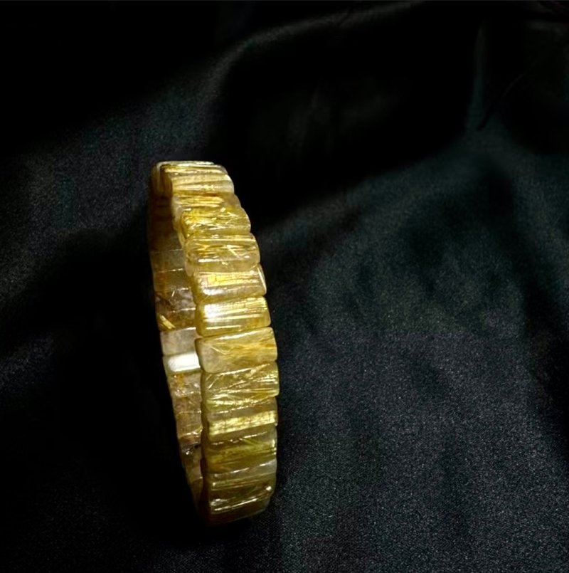 财富 钛金 手排 钛晶 手排 手珠 顺丝钛 金钛金 Titaniu 母矿钛金 - 手链/手环 - 水晶 橘色