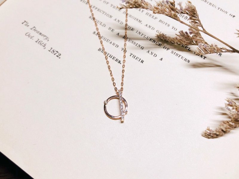 【Jewelry Ya 茱丽叶】法式优雅- 经典圆圈 -14K 玫瑰金 小钻套链 - 项链 - 玫瑰金 