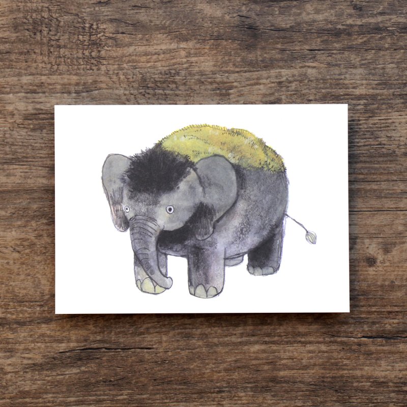 明信片 青苔大象 - 卡片/明信片 - 纸 灰色