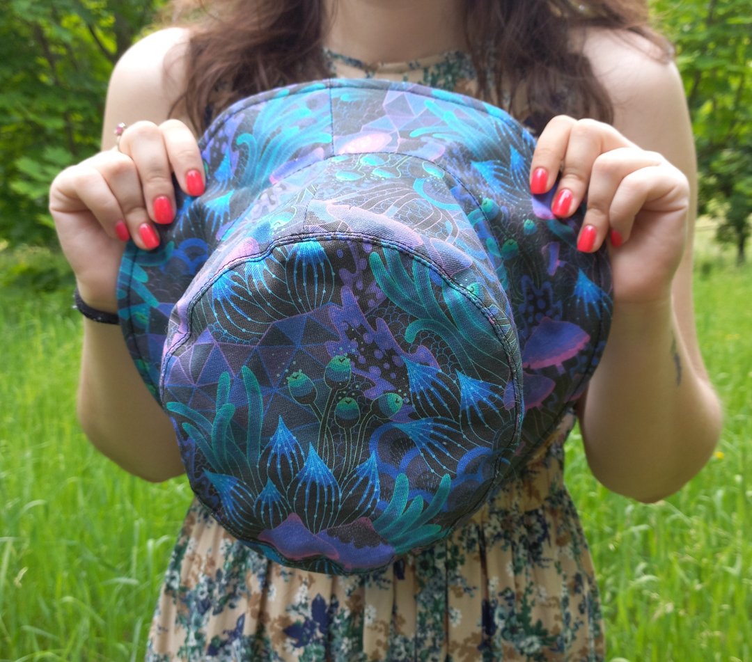 Cotton bucket hat with mushroom unisex. Summer designer hat for travel, festival - 帽子 - 棉 多色