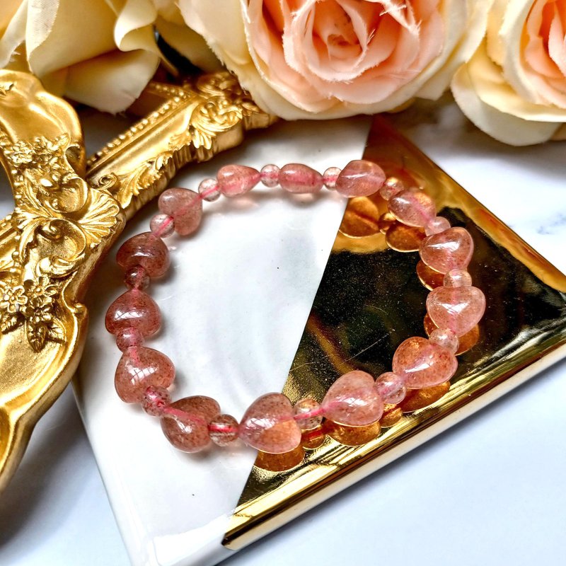 【订制款 06】顶级 闪沙 草莓晶粉晶 | 同人水晶 DIY设计手链 - 手链/手环 - 宝石 