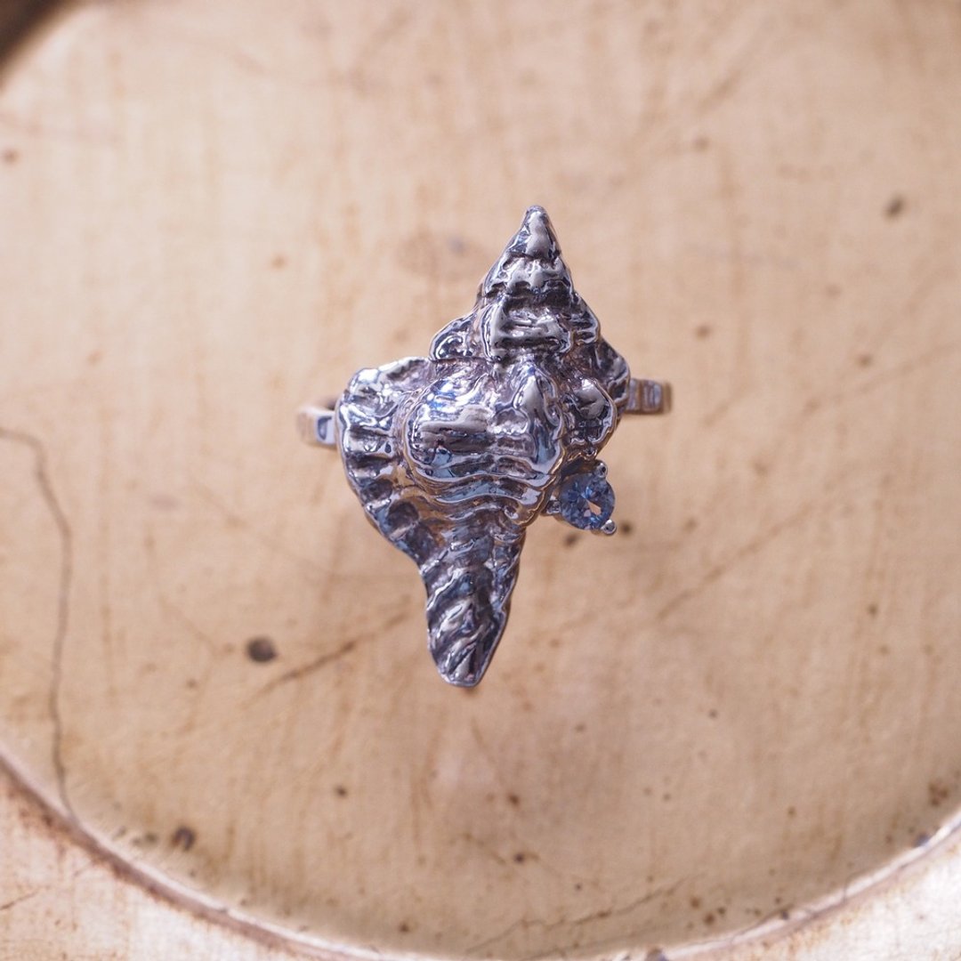 纯银写实贝壳 戒指 Sterling Silver Seashell Ring - 戒指 - 银 银色
