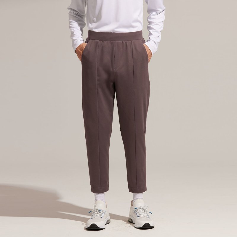 REBOOT动能-修身窄管九分裤-灰褐 - 男士长裤 - 聚酯纤维 咖啡色