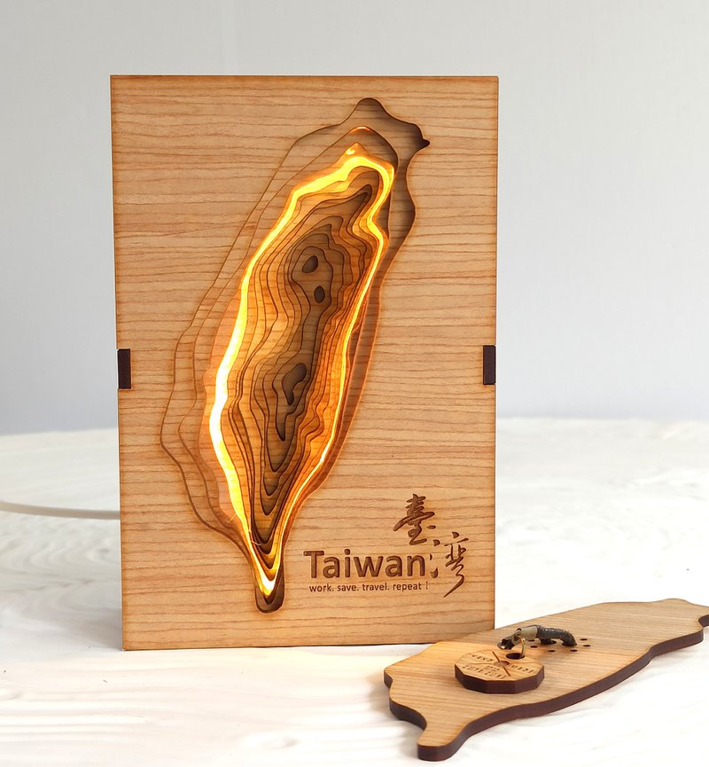 台湾/LED压克力夜灯-点亮台湾/送外宾/外交礼品/出国礼物/送老外 - 灯具/灯饰 - 木头 咖啡色