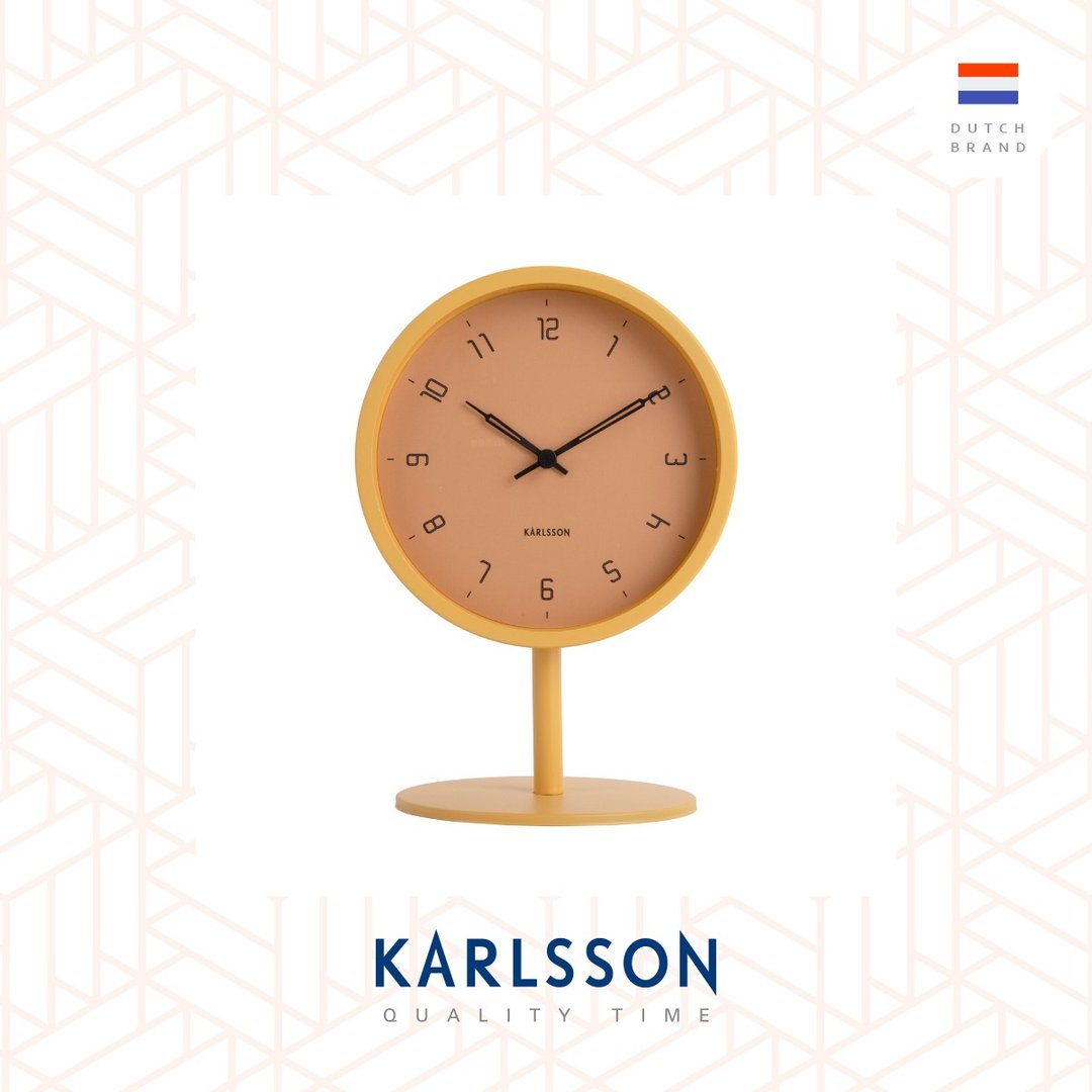 荷兰Karlsson, Table clock Stark matt honey yellow 哑黄色枱钟 - 时钟/闹钟 - 玻璃 黄色