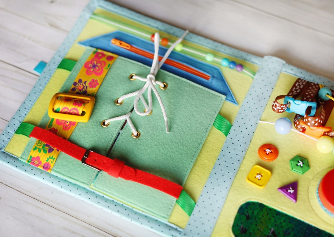 Montessori Sensory blanket, children educational tablets, Developmental mat - 玩具/玩偶 - 其他材质 黄色