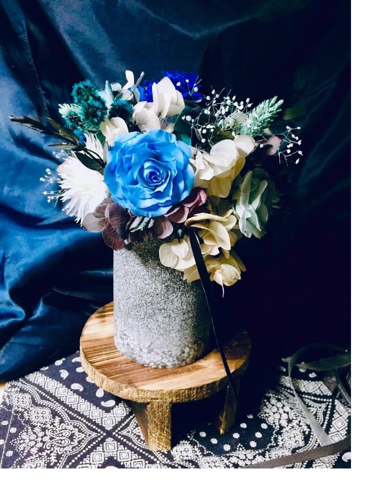 永生玫瑰盆花花礼 - 摆饰 - 植物．花 蓝色