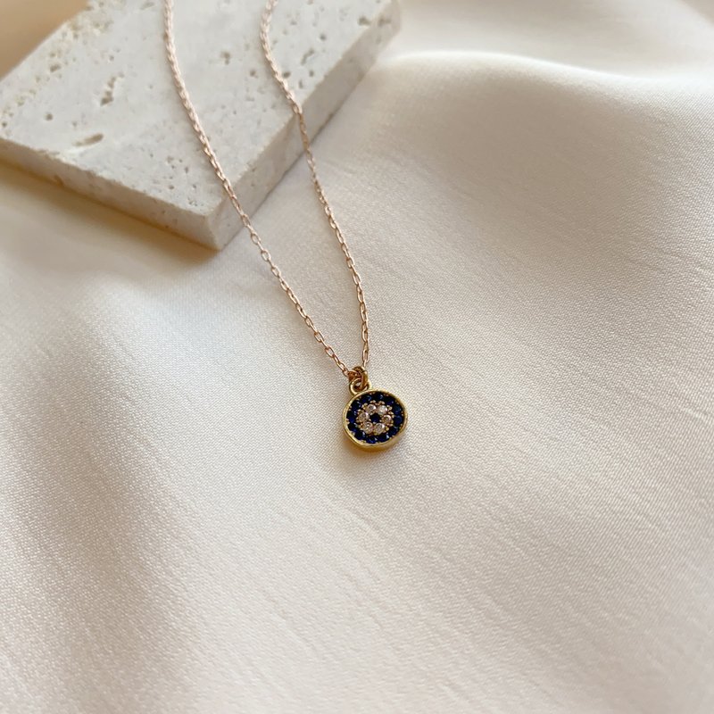 宝蓝冬日-锆石 黄铜项链 - 锁骨链 - 铜/黄铜 多色