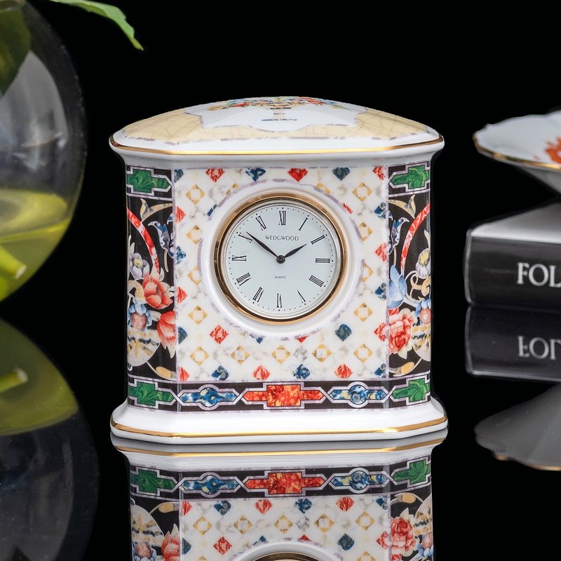 英国制Wedgwood 1997年 Harlequin Jewel 精致骨瓷时钟座钟 - 时钟/闹钟 - 瓷 