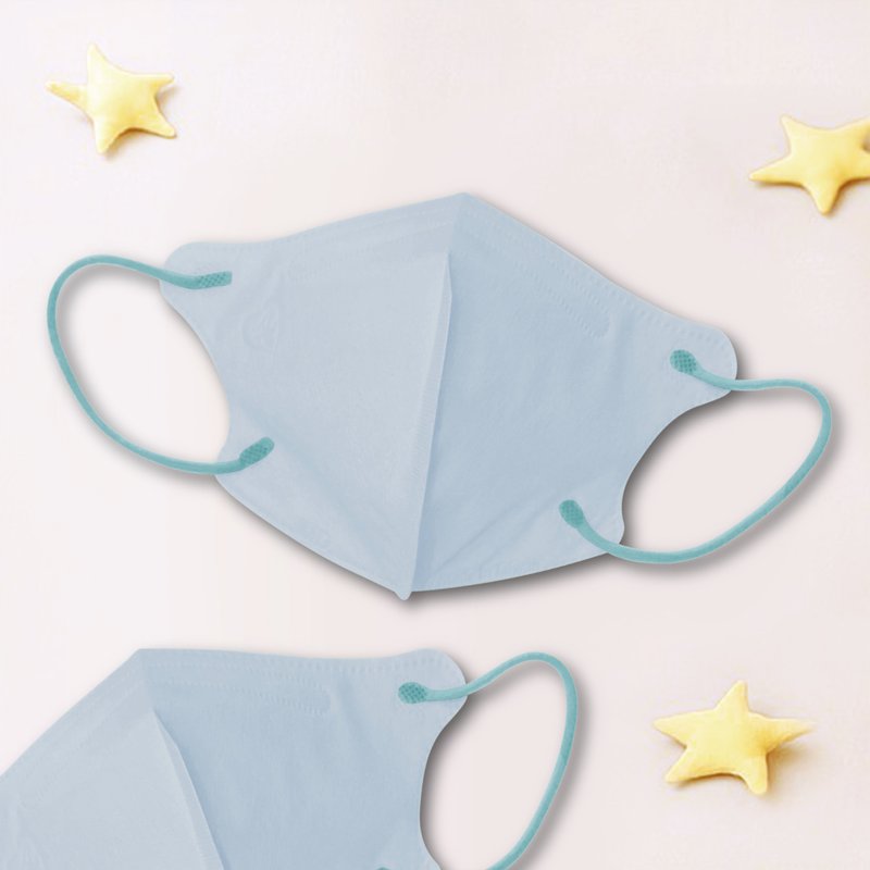 天心/医疗口罩/2~4岁/幼童立体30入/蜡笔系列/冰雪蓝/素色 - 口罩 - 其他材质 