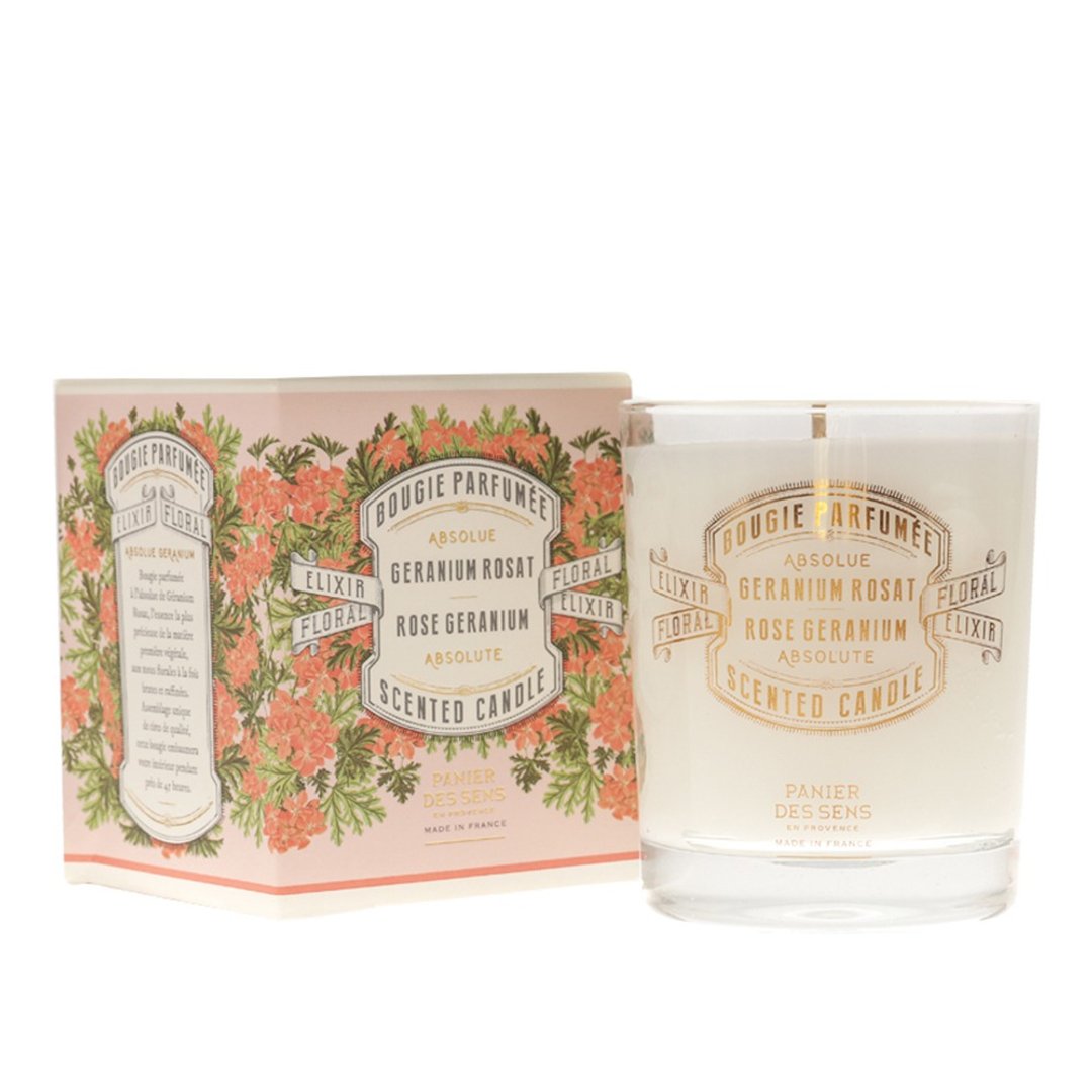 Panier des sens-玫瑰天竺葵香氛蜡烛180g - 蜡烛/烛台 - 其他材质 红色