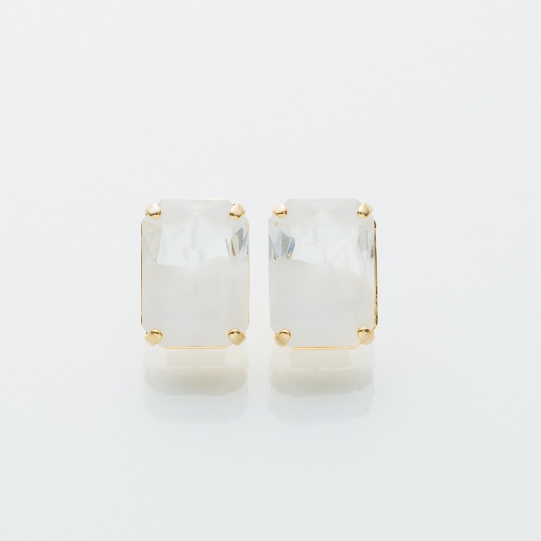Lily of the valley stud earrings - 耳环/耳夹 - 玻璃 白色