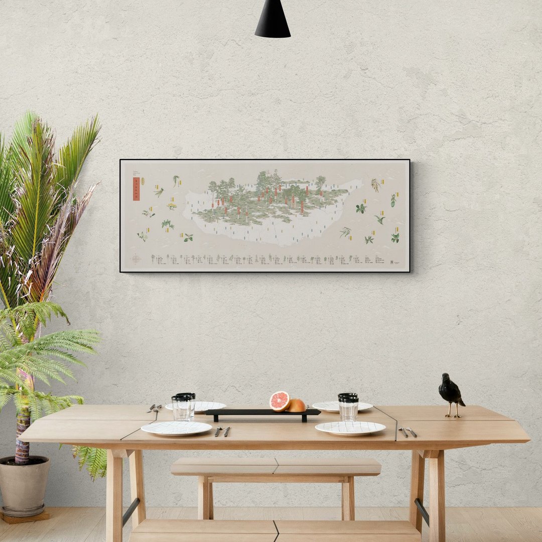 【艺术挂画】台湾巨木地图 - 插画家 阿比  #找树的人 - 海报/装饰画/版画 - 纸 粉红色