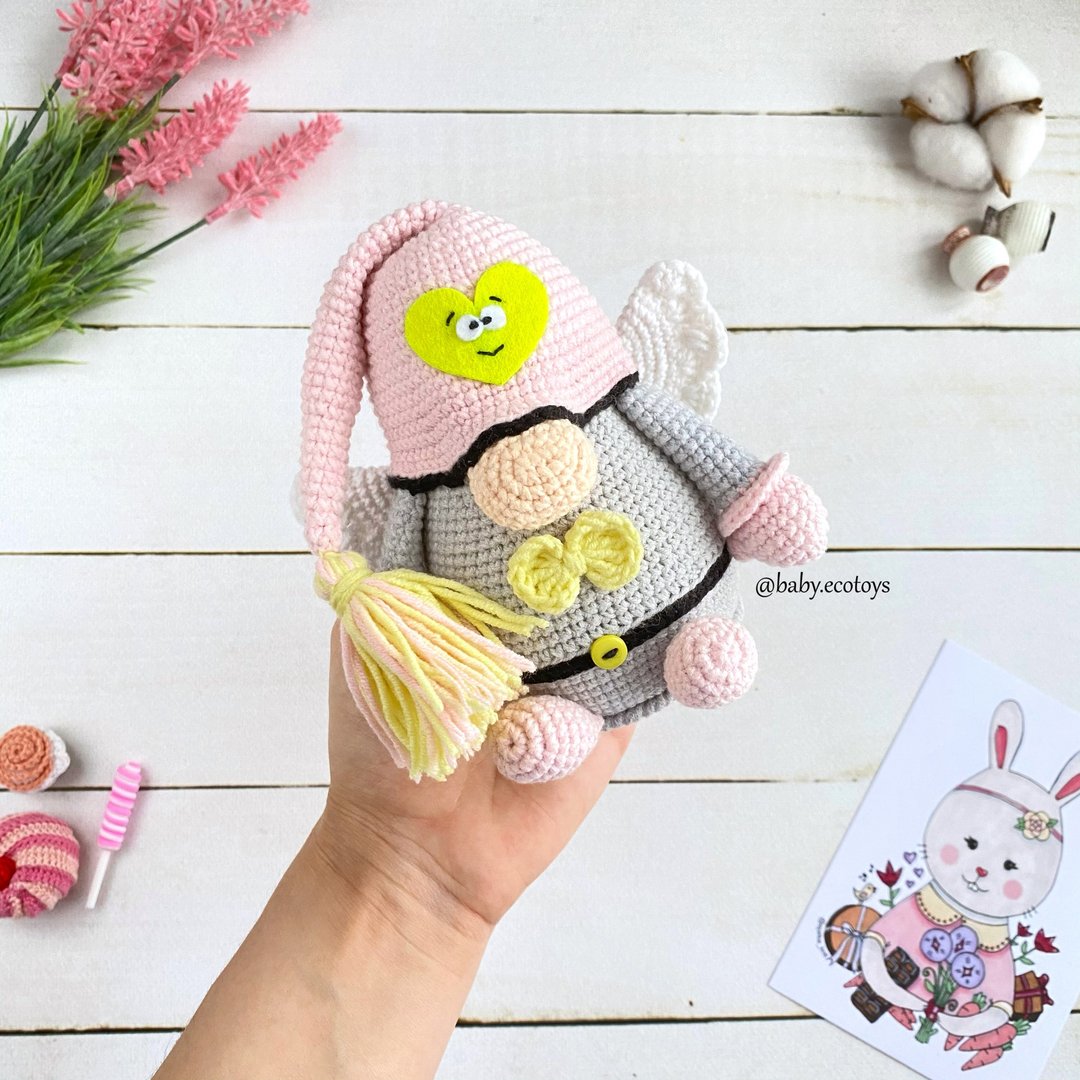 Digital Download - PDF | Crochet amigurumi pattern gnome Valentine's Day pattern - 编织/刺绣/羊毛毡/裁缝 - 绣线 粉红色