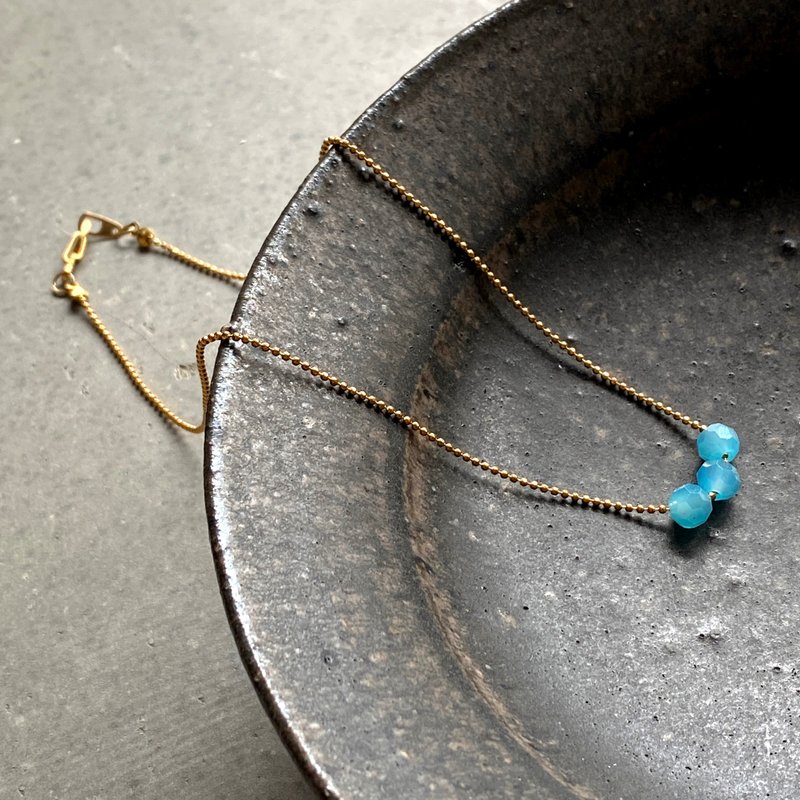 Dora朵拉水蓝半宝石颈链 - 锁骨链 - 宝石 蓝色