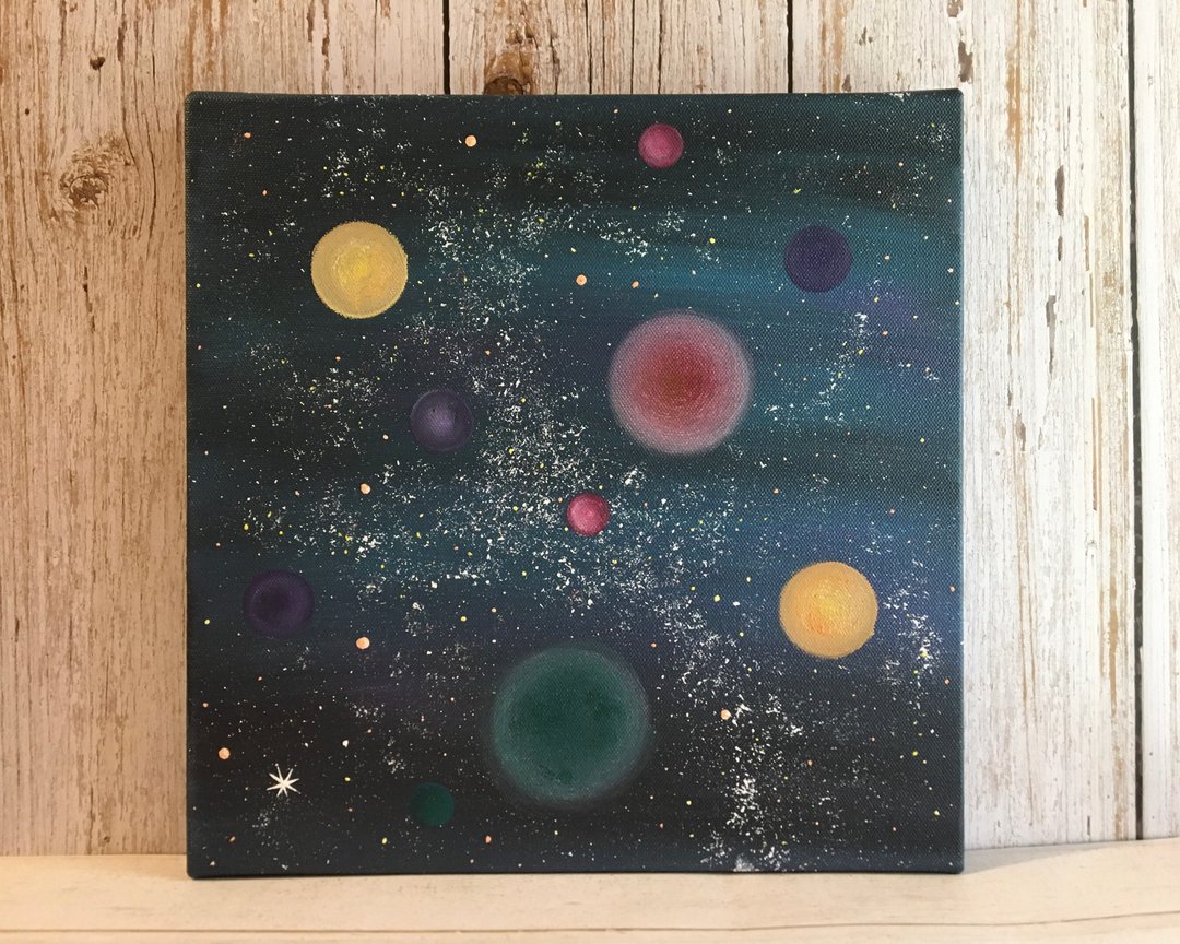 宇宙#19 压克力画 疗愈生活 25x25 居家装饰 艺术作品 手绘 - 海报/装饰画/版画 - 压克力 