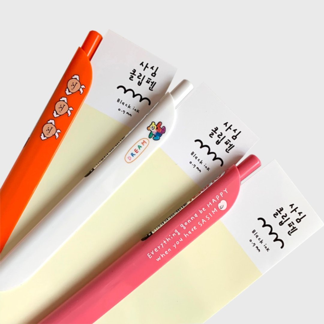 SASIM 按压式 0.7mm 原子笔 - 圆珠笔/中性笔 - 塑料 