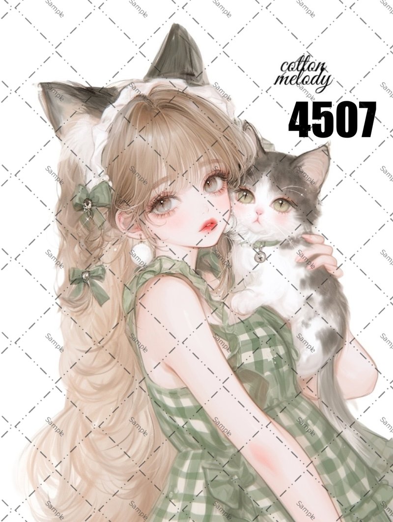 原厂贴纸 no.4507 人物贴纸 原创贴纸 原创人物贴纸 装饰贴纸 棉质旋律 - 贴纸 - 纸 
