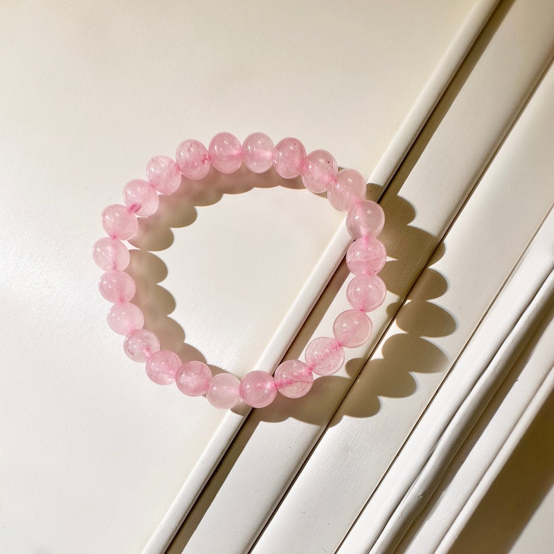粉晶手链/宝石 水晶 能量 招桃花 增进人缘 疗愈心灵 增加自信 - 手链/手环 - 水晶 粉红色