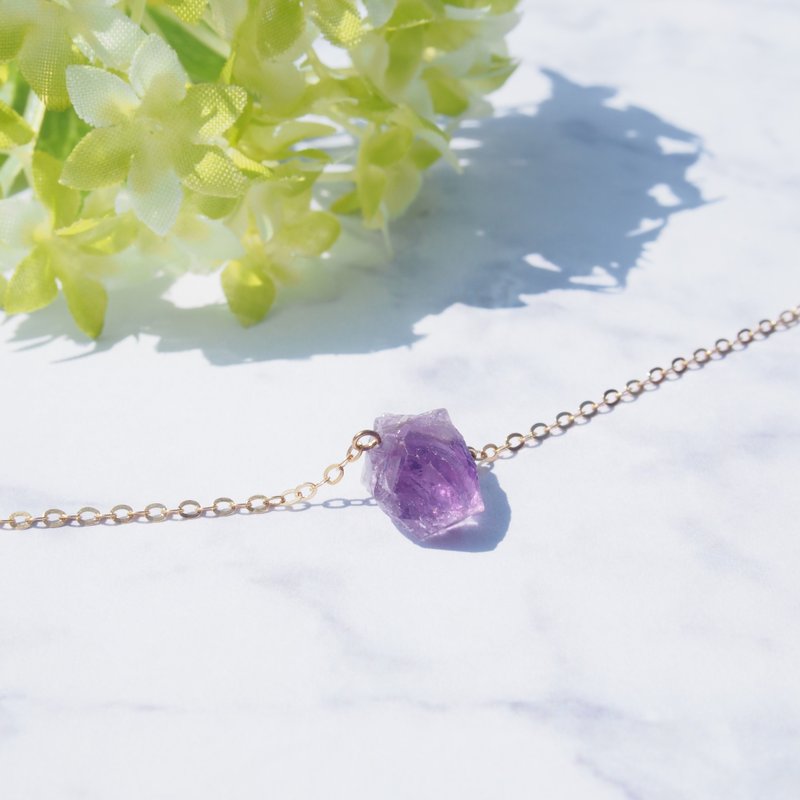 《KeepitPetite》简约不规则・巴西紫玉水晶柱・镀金手链 - 手链/手环 - 宝石 紫色