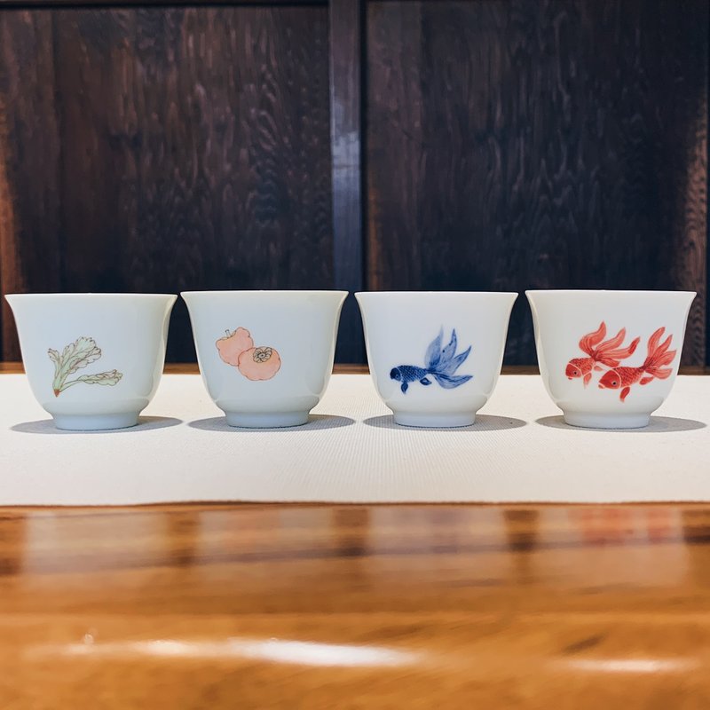不言美器 釉中彩 皓月杯 - 茶具/茶杯 - 瓷 