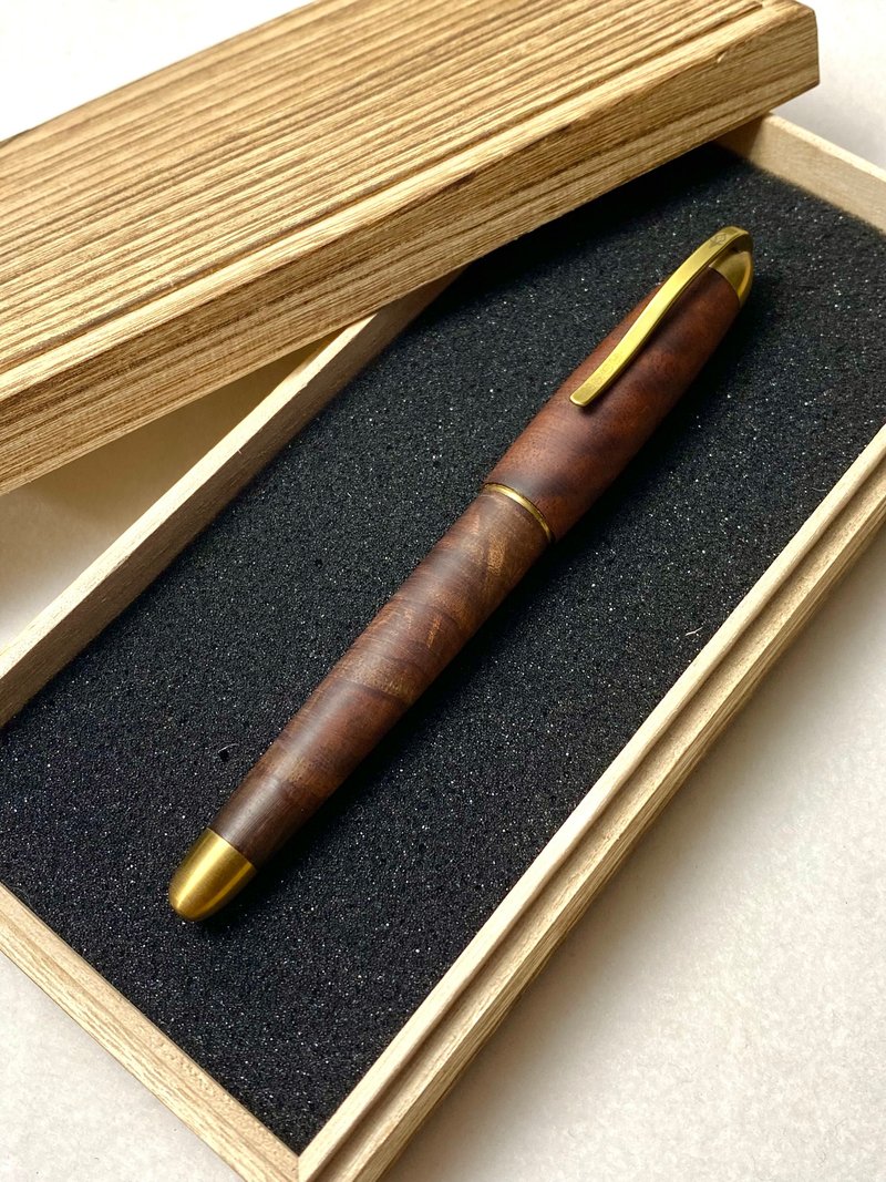 3952老山羊-那鲁湾 胡桃木树瘤 原铜 原木款 弹钢尖系列钢笔 - 钢笔 - 其他材质 