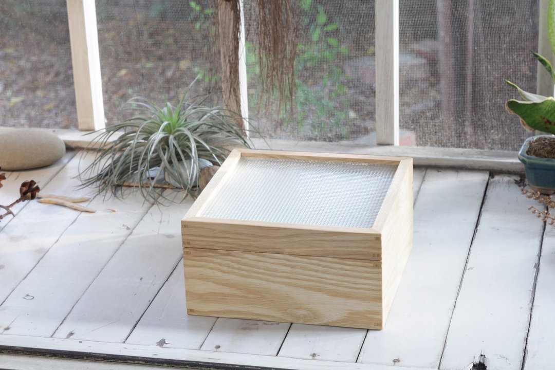 压花玻璃 木盒/首饰盒/收纳盒 - 收纳用品 - 木头 咖啡色