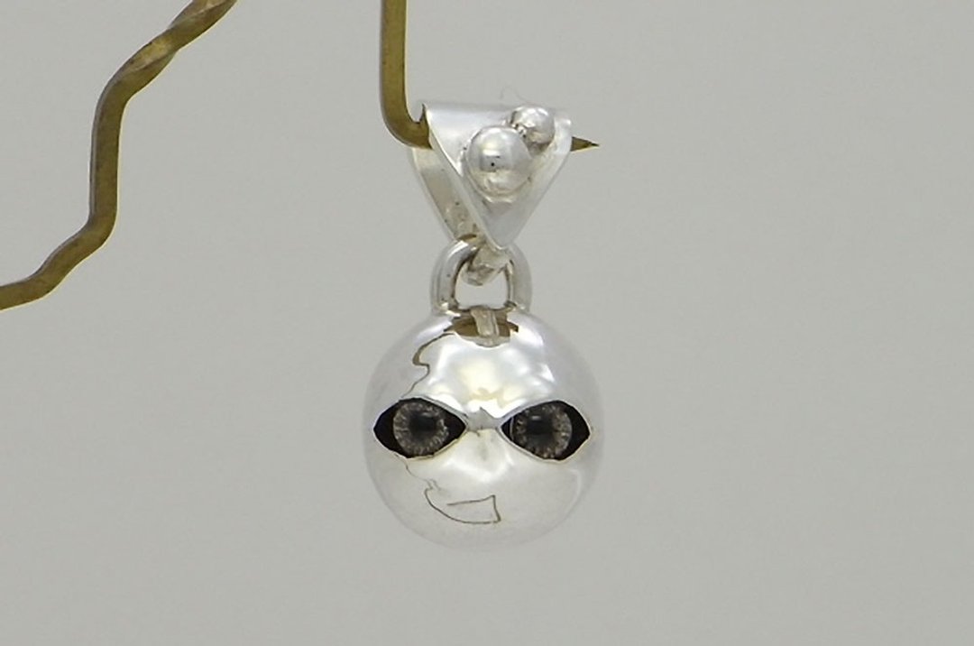 stare ball S_P1 (s_m-P.27) only pendant top without a chain 沒有銀鍊銀 眼睛 玻璃 - 项链 - 纯银 银色