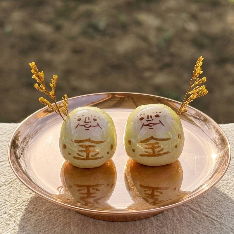 达磨造型摆饰 (金) - 玩偶/公仔 - 粘土 金色