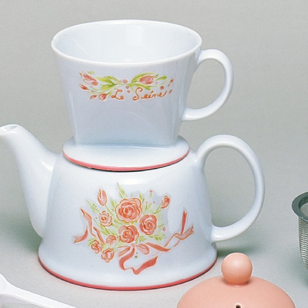【日本】Kalita 咖啡/花茶 两用精美陶瓷咖啡壶套组(玫瑰粉) - 咖啡壶/周边 - 陶 粉红色