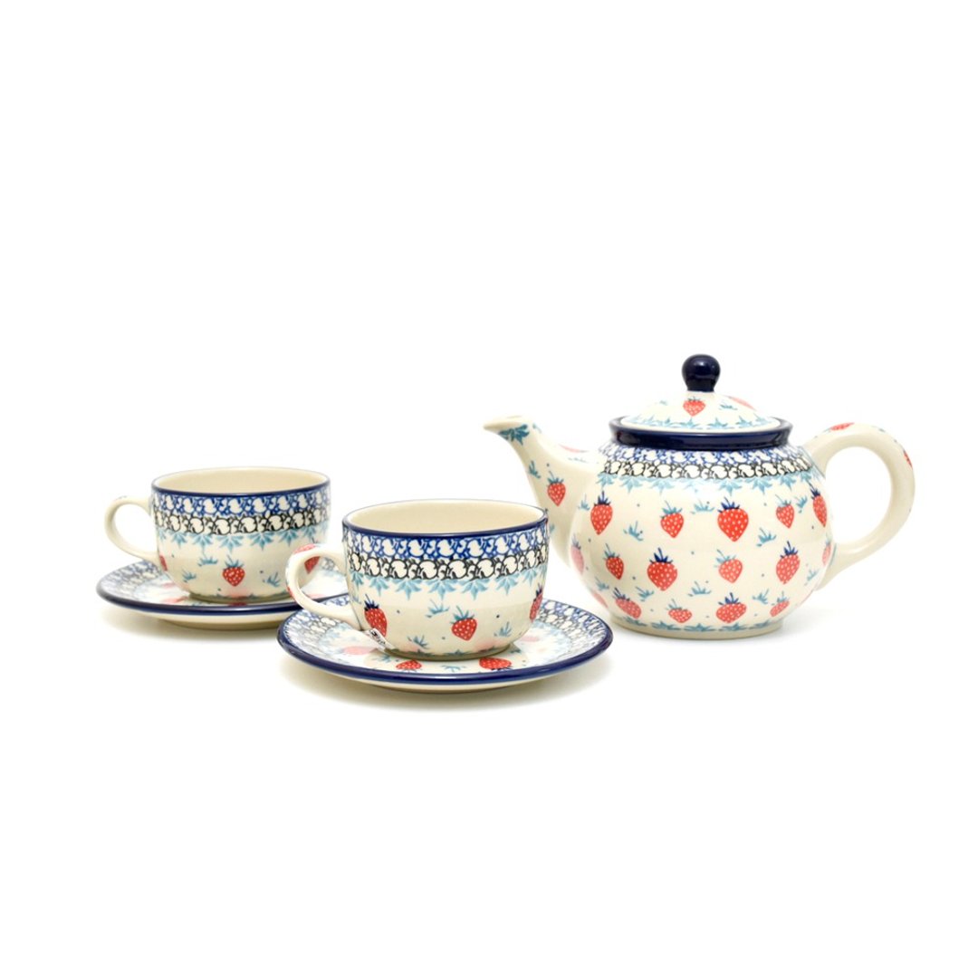 波兰手工陶杯壶组(1壶2杯组) - 茶具/茶杯 - 陶 