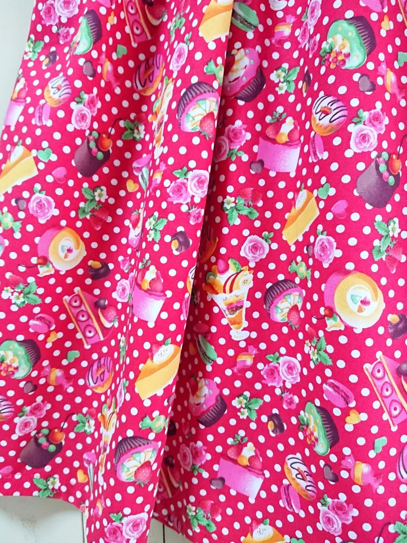SWEETS Dot Skirt Red / Cakes parfait / Free size / 日本製 - 裙子 - 棉．麻 红色