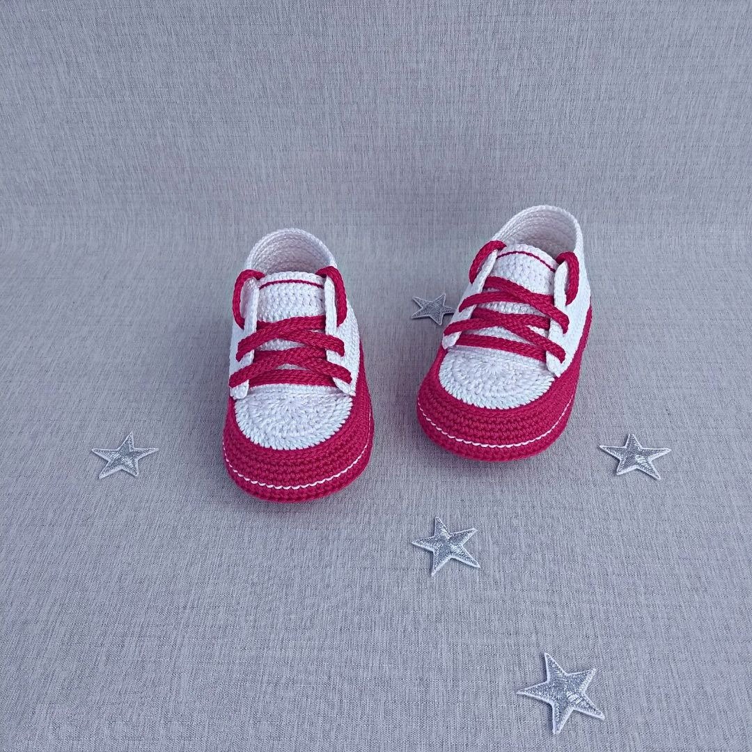 針織短靴 運動鞋 新生兒 T 卹 knitted booties sneakers Tennis for newborns - 婴儿鞋 - 棉．麻 多色