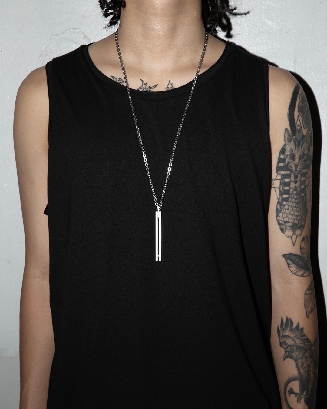 ANONYMOUS PENDANT NECKLACE 316钢制长链_钢色 项链 - 项链 - 不锈钢 银色