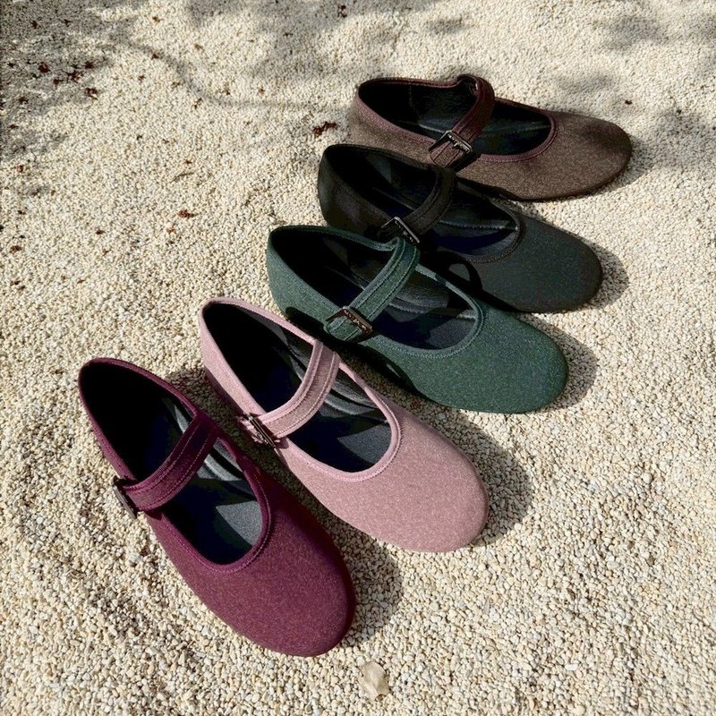 【I called Love】复古银扣玛莉珍奶奶鞋 - 芭蕾鞋/娃娃鞋 - 其他材质 黑色