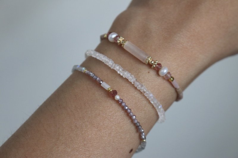 六月诞生石 手链 紫色锆石 光谱石 珍珠 - 和解 - - 手链/手环 - 宝石 紫色