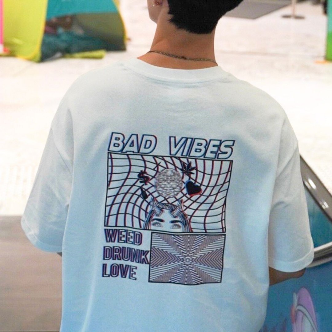 【CREEPS】Bad Vibes 宽松重磅印花T恤 210g - 男装上衣/T 恤 - 棉．麻 多色