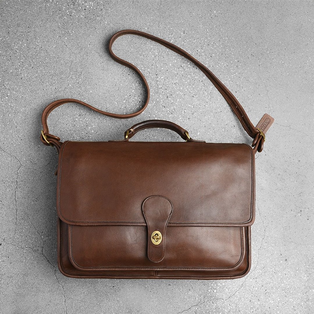 Coach 古董手提公文包 / Vintage 古着 - 公文包/医生包 - 真皮 咖啡色