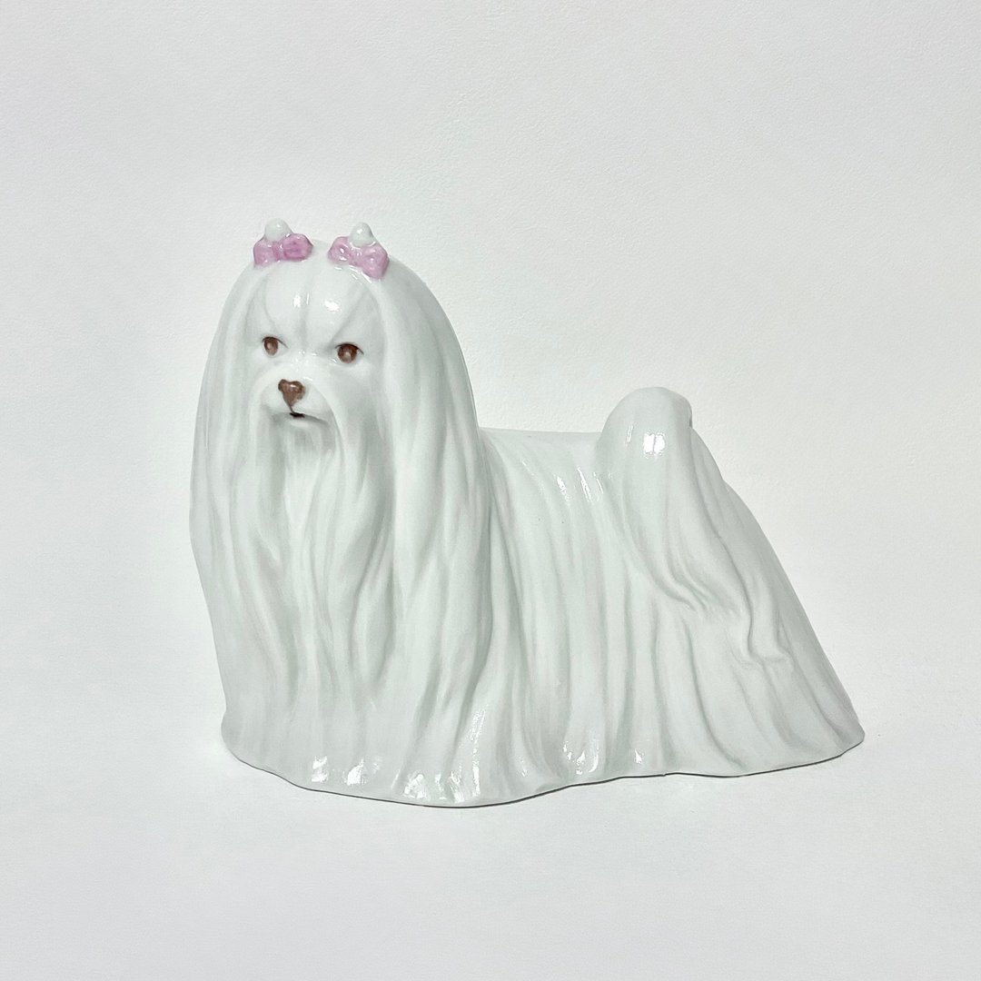 Porcelain puppy(Maltese) - 摆饰 - 瓷 白色