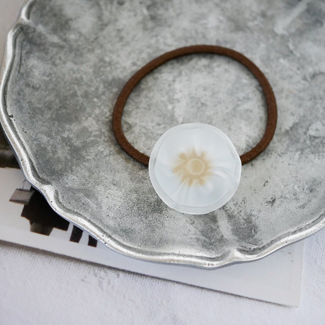 Retro flower/hair elastic [SS23] - 发饰 - 树脂 白色