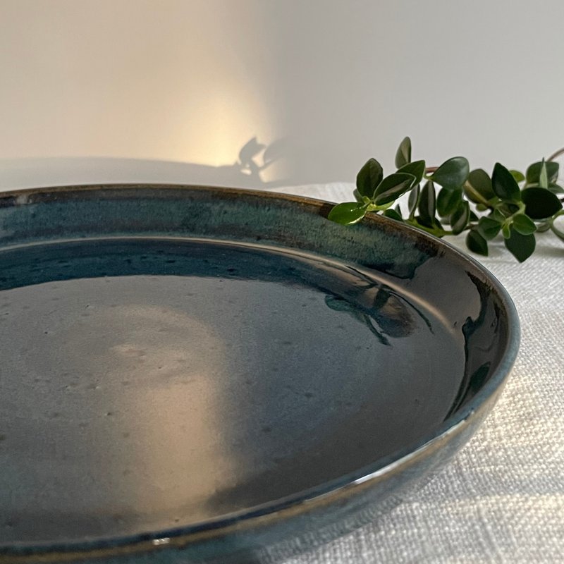 陶制餐碟・餐具 19cm  靛蓝色 - 盘子/餐盘/盘架 - 陶 蓝色